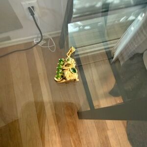 Baby dragon necklace with green gemstone [ limited time sale]